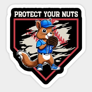 Squirrel Catcher - Protect Your Nuts, Funny Baseball Catcher Sticker